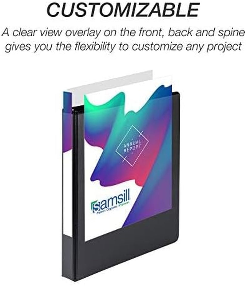 Durable 1 Inch 3 Ring Binder, Made in USA, D Ring Binder, FSC 100% Recycled Chipboard, Black, 12 Pack