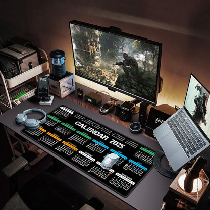 2025 Calendar Mouse Pad with Holidays, 31.5X15.7Inch Large Extended Big Computer Mousepad Premium-Textured & Waterproof Desk Mat