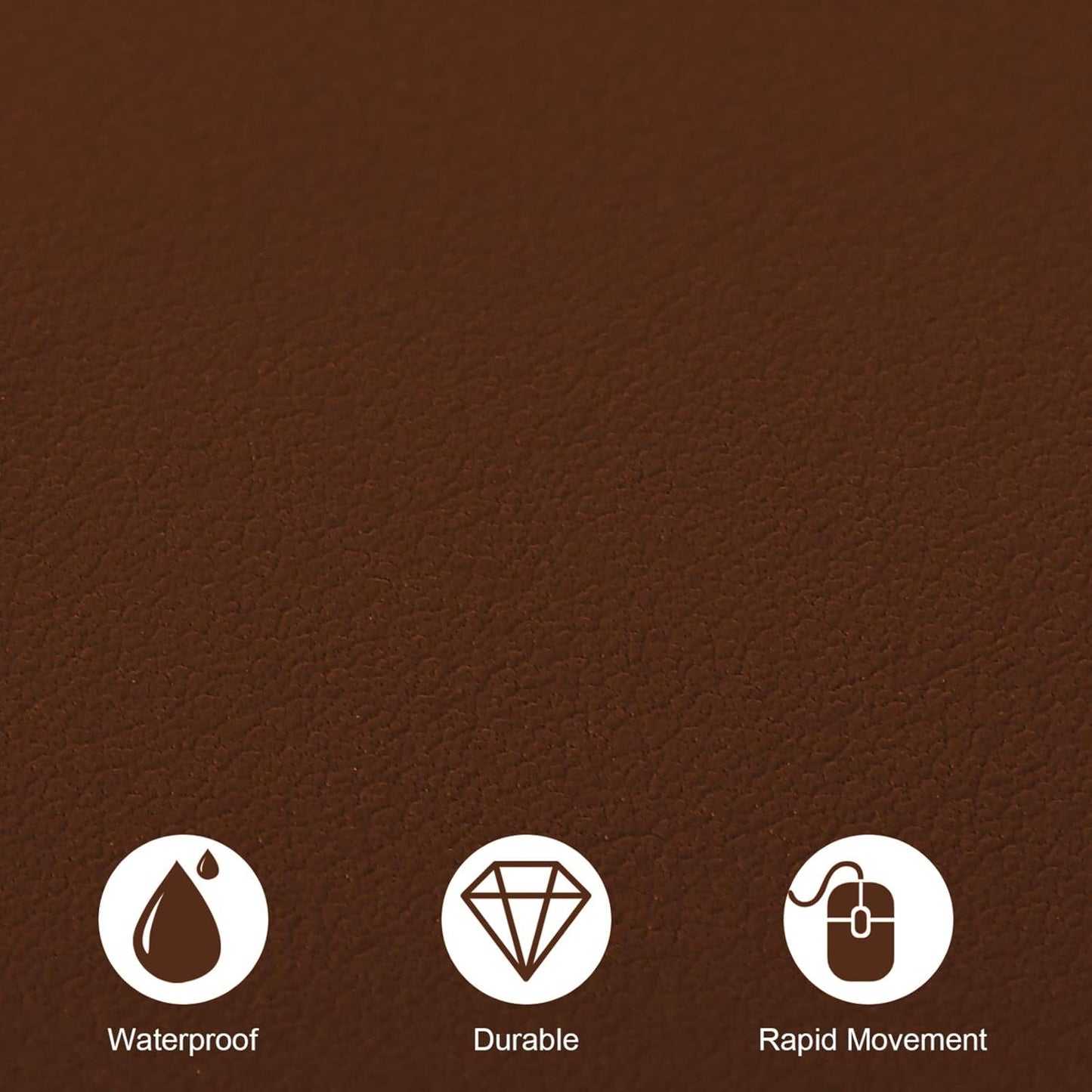 PU Leather Desk Pad with Suede Base, Multi-Color Non-Slip Mouse Pad, 24” X 14” Waterproof Desk Writing Mat, Large Desk Blotter Protector (Brown)