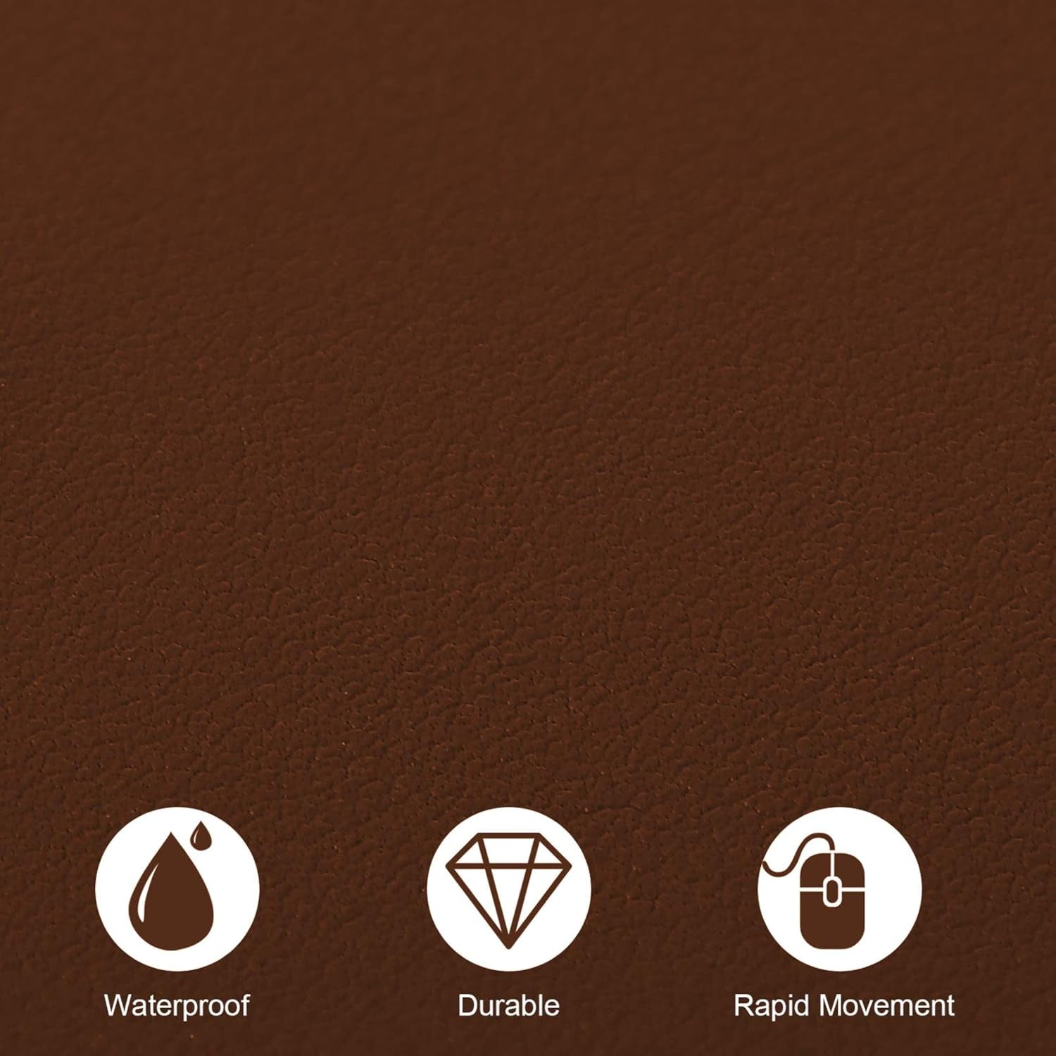 PU Leather Desk Pad with Suede Base, Multi-Color Non-Slip Mouse Pad, 24” X 14” Waterproof Desk Writing Mat, Large Desk Blotter Protector (Brown)