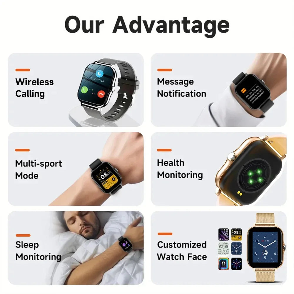 2024 New Bluetooth Answer Call Smart Watch Men Touch Call Fitness Tracker Waterproof Sport Smartwatch Women for Android IOS Gift