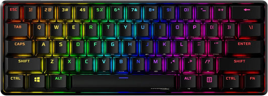 Alloy Origins 60 - Mechanical Gaming Keyboard - Ultra Compact 60% Form Factor - Tactile Aqua Switch - Double Shot PBT Keycaps - RGB LED Backlit - NGENUITY Software Compatible,Black