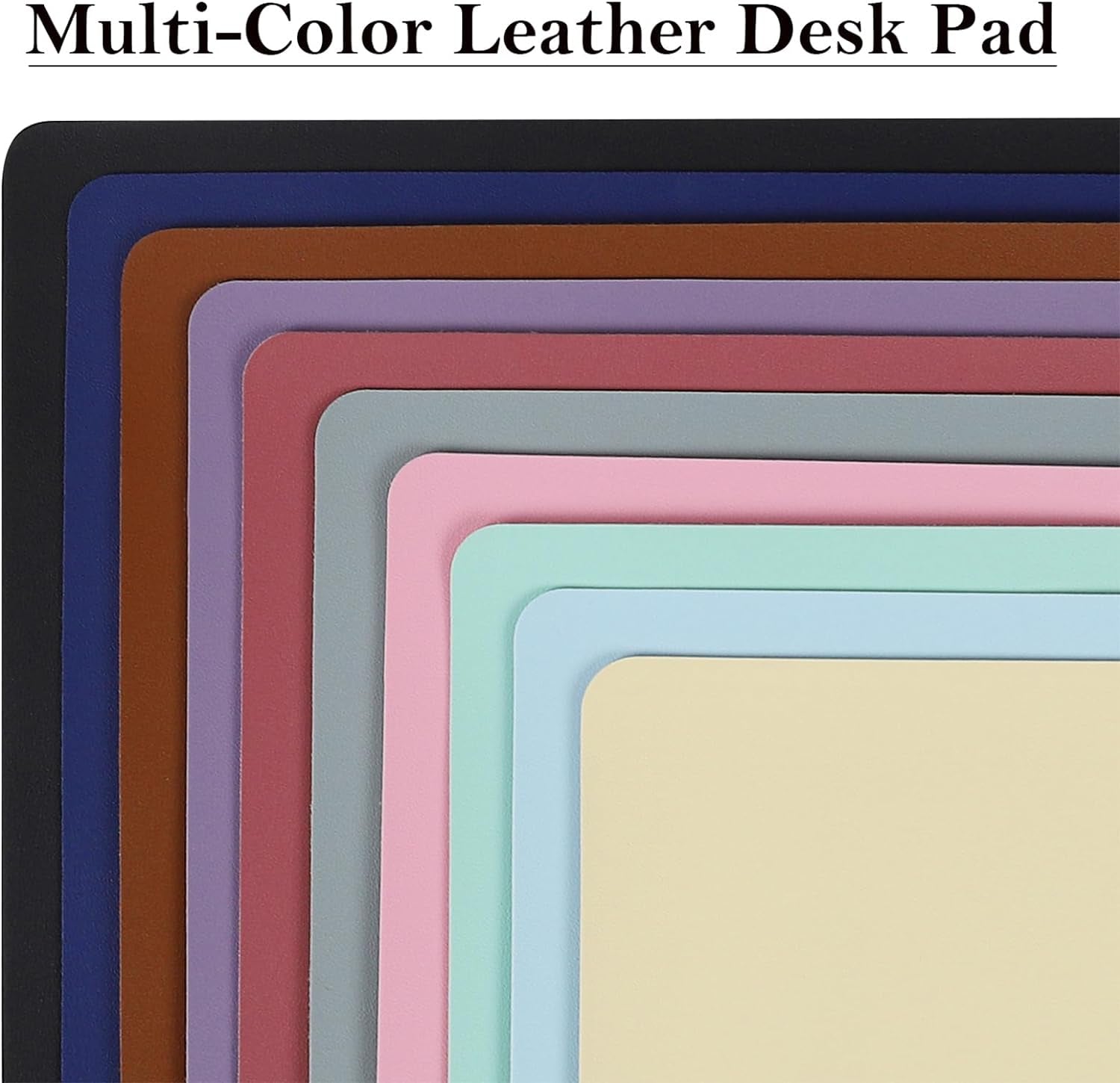 PU Leather Desk Pad with Suede Base, Multi-Color Non-Slip Mouse Pad, 24” X 14” Waterproof Desk Writing Mat, Large Desk Blotter Protector (Brown)