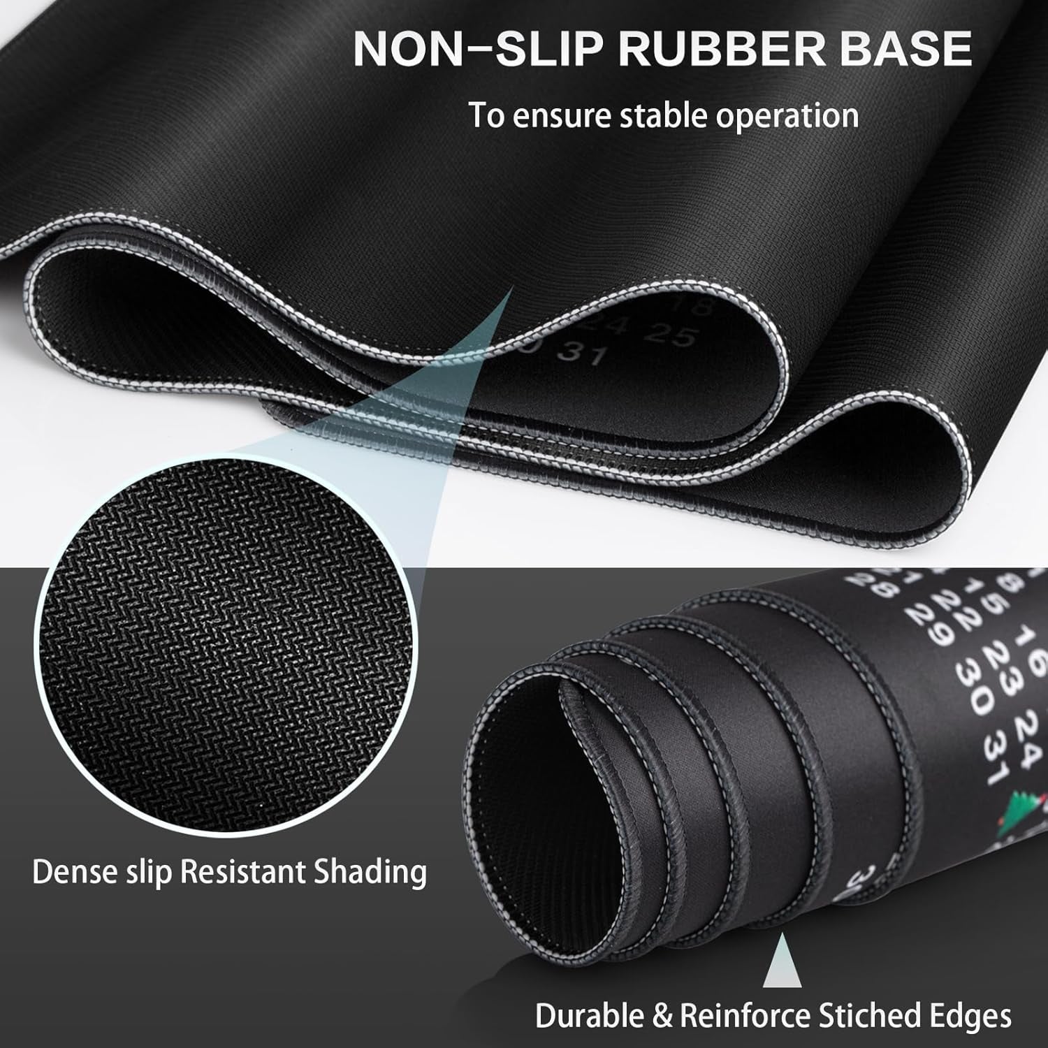 2025 Calendar Mouse Pad with Holidays, 31.5X15.7Inch Large Extended Big Computer Mousepad Premium-Textured & Waterproof Desk Mat